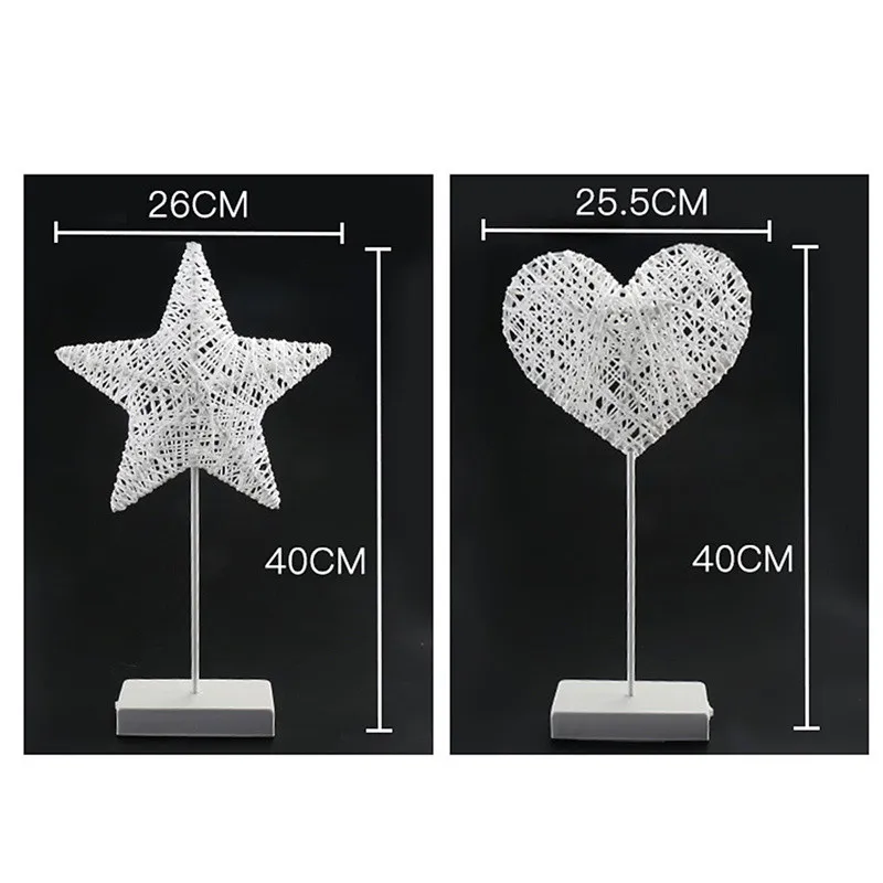LAIDEYI 40 см звезда в форме сердца трава ротанга тканый светодиодный ночсветильник