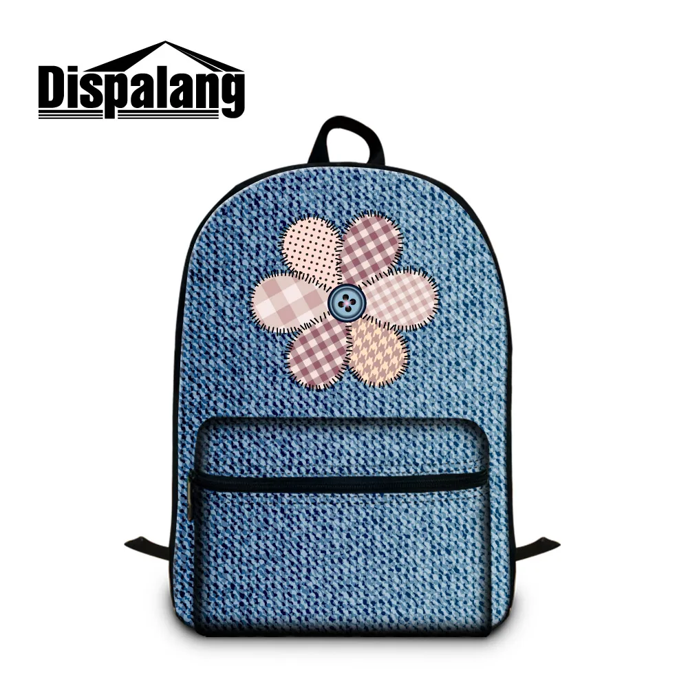 Женский рюкзак Dispalang из джинсовой ткани с цветочным принтом сумка для книг