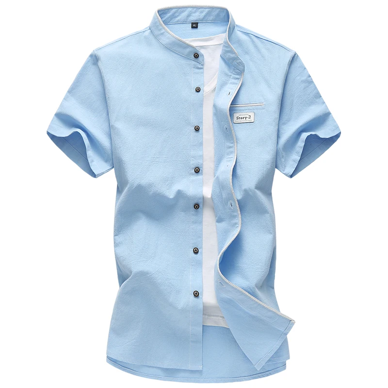 Модные рубашки для мужчин отдыха большие размеры летние с коротким рукавом