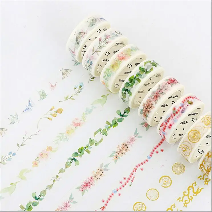 

15mm Vintage Flower Plants Butterfly Chinese Qing Dynasty Palace Story Drawing Washi Tape DIY Planner Scrapbook MaskIing Tape