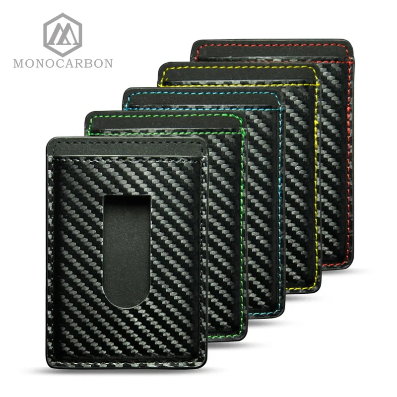 Monocarbon 2018 мода углеродного волокна шаблон кредитной держатель для карт Красочные