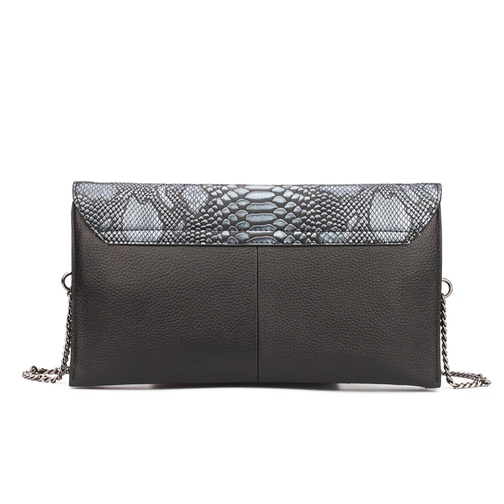 Сумка на плечо из натуральной кожи женская сумка клатч змеиной 2 отделения|wristlet