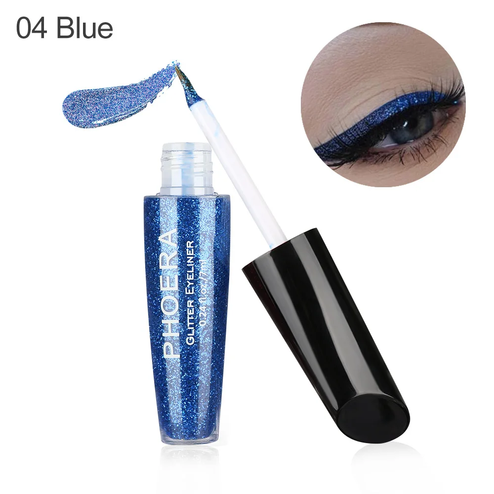 Blue 1 шт. блестящая жидкая подводка для глаз Металлические тени и подводка для глаз карандаш водостойкие тени для век модный макияж инструмент 10 цветов - Цвет: Blue