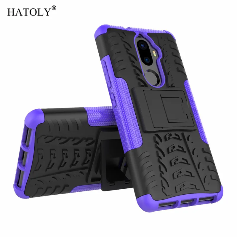HATOLY sFor Cover Lenovo K8 Plus Case Armor Shockproof Silicone Hard Plastic For with Holder Stand 5.2 inch | Мобильные телефоны и