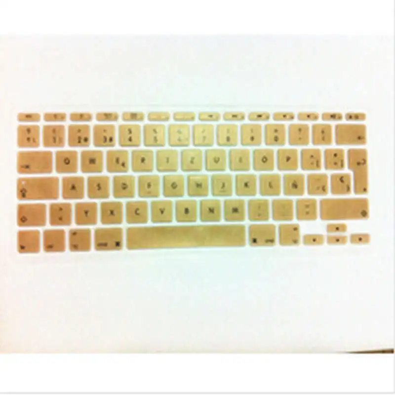 Силиконовый чехол для клавиатуры с металлическим золотом испанским британским и