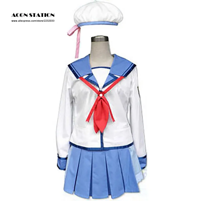 Индивидуальная Бесплатная доставка Новый Аниме наряд ангельские биты костюм на