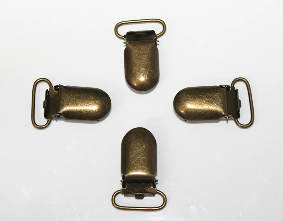 Luo Qiu 300 pcs/lot U shape 35*20mm Bronze Suspender Clips for Trousers Garment Clip practical Webbing clip pacifier clip metal