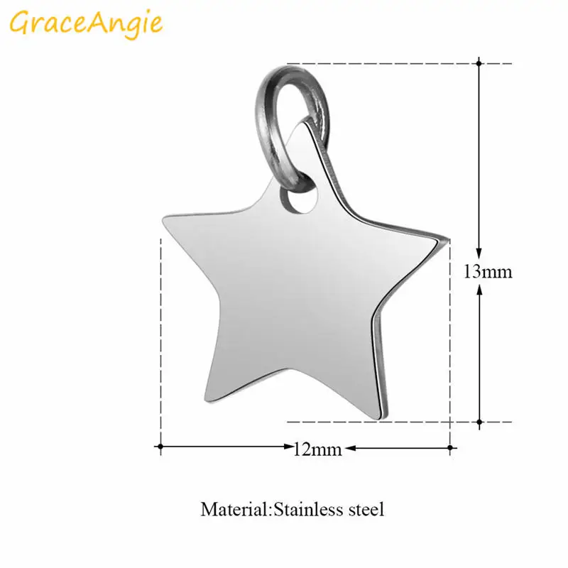 5шт./упак. ожерелье из титановой стали подвеска в форме сердца пентаграммы DIY