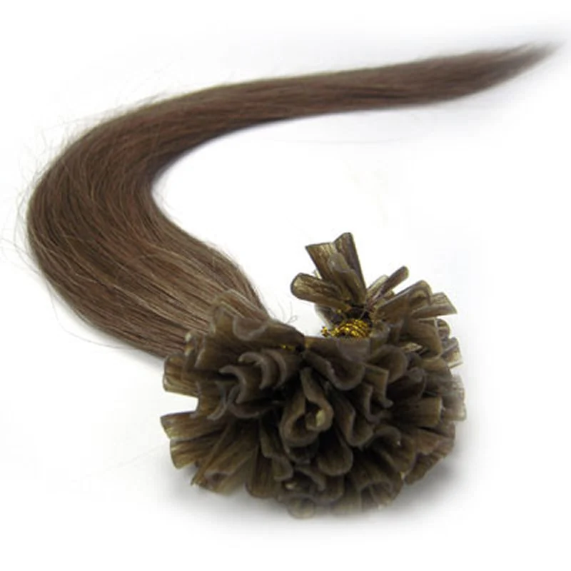 ZZHAIR 1"-26" Человеческие волосы Remy для наращивания в капсулах, кератиновые волосы для наращивания с u-образной окантовкой 40 г, 50 г, 60 г, 70 г, 100 шт/упаковка - Цвет: #8