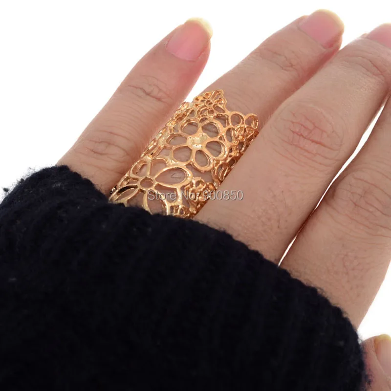 1 шт. Новые Модные Винтажные кольца в стиле панк Ретро Простой полый цветок