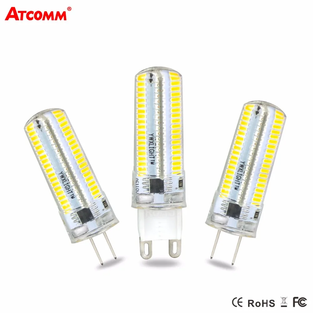 Диммисветодиодный Светодиодная лампа Cob G4 G8 G9 с чипом SMD 3014 64 152 LED s без мерцания 110