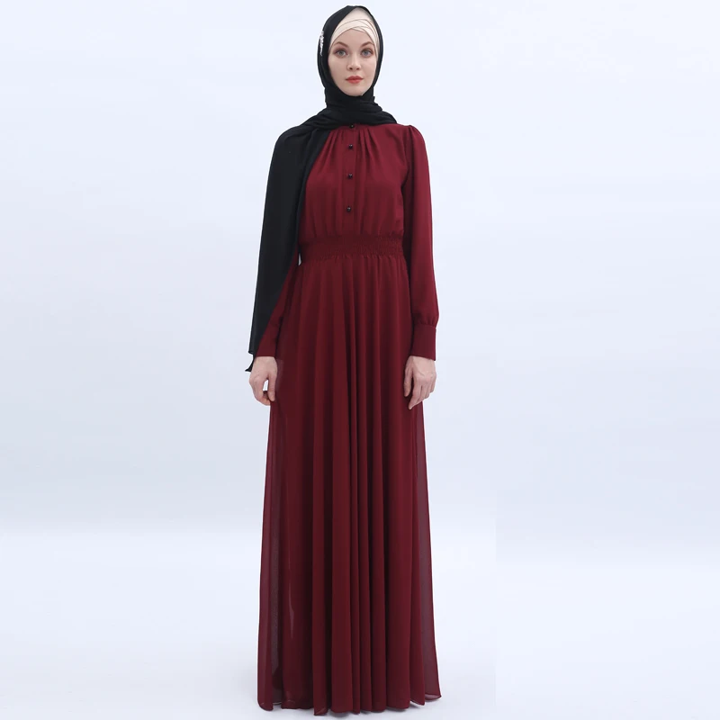 Шифон Vestidos арабский абайя Дубай хиджаб мусульманское платье для женщин ИД пакистанские турецкие платья кафтан Elbise халат Musulmane