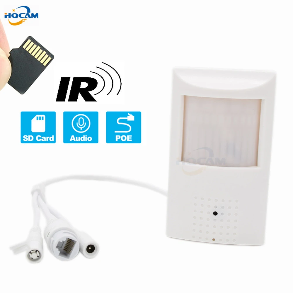 

HQCAM 720P POE\Audio\SD card\IR Mini IP Camera 940nm Night Vision IR Camera IP Camera Indoor Security CCTV TF card slot