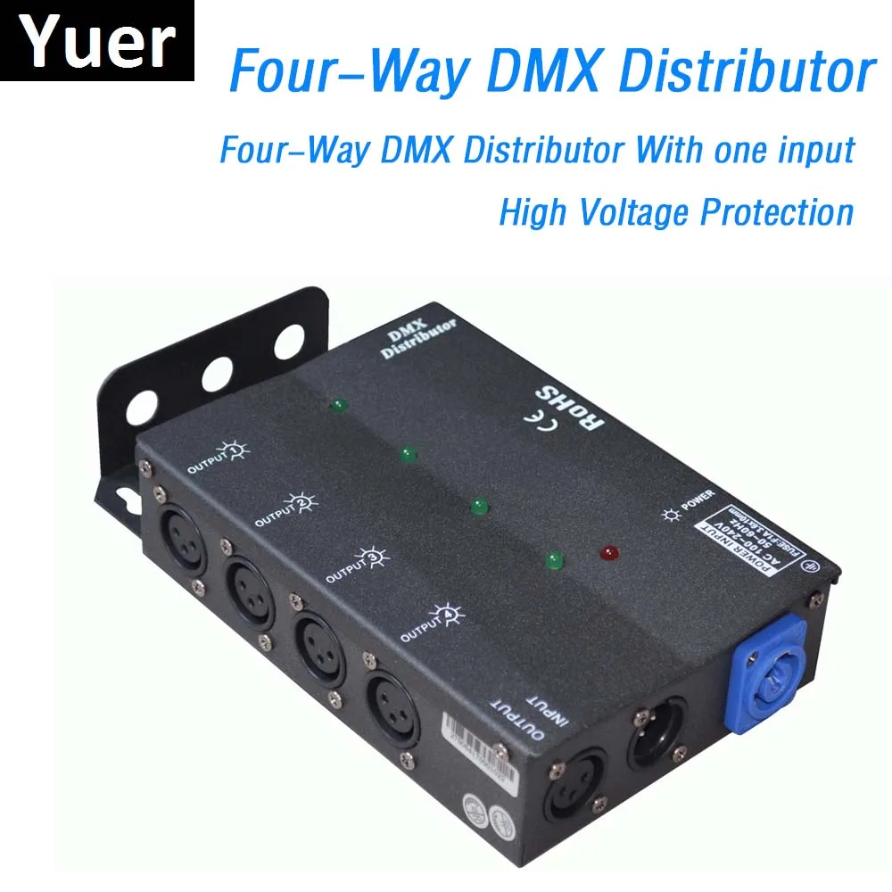 DMX512 Light Stage Lights Signal Amplifier Splitter 4 Way DMX Distributor KTV Stage Light Signal Amplifier UK/US/EU/AU Plug