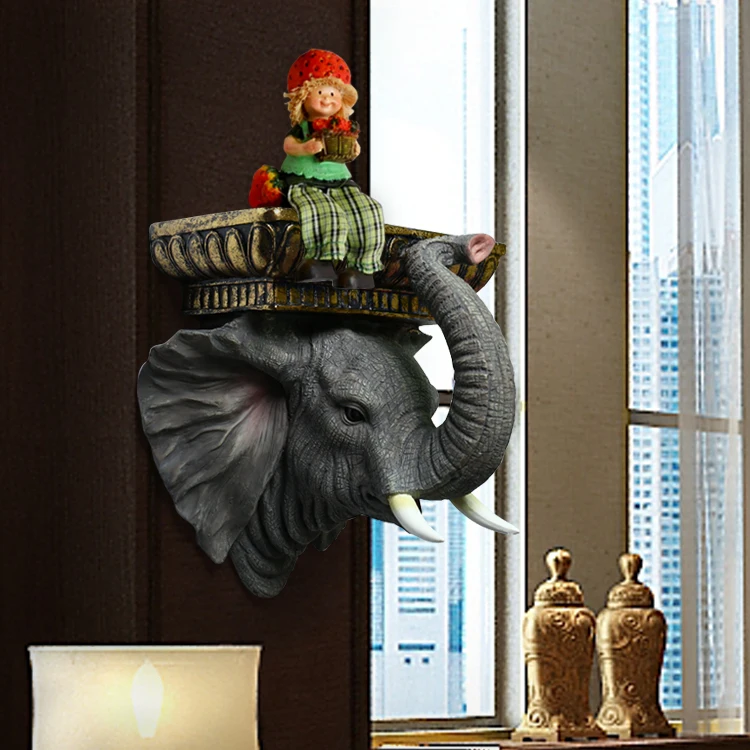 Искусственный Слон/фигурка жирафа органайзер полка декоративная подвесная