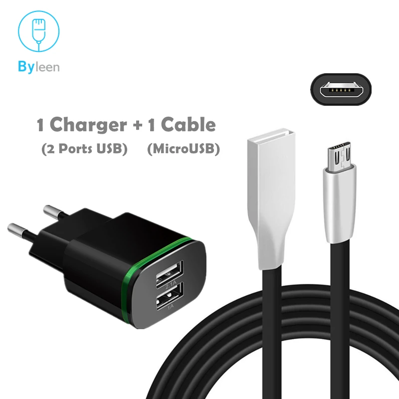 Зарядное устройство BYLEEN из цинкового сплава Micro USB 2 порта для Oukitel k6000 pro C8 K3 Leagoo KIICAA