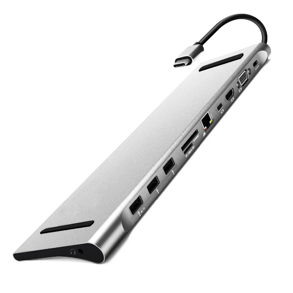 USB C док станция алюминиевый мульти порт к HDMI/VGA/Mini DP/SD/RJ45/USB3.0/USB Женский конвертер