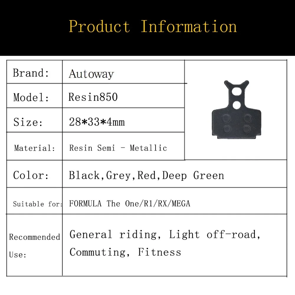 Дисковые Тормозные колодки Autoway для велосипеда 4 пары FORMULA MEGA THE ONE R1 RO RX C1