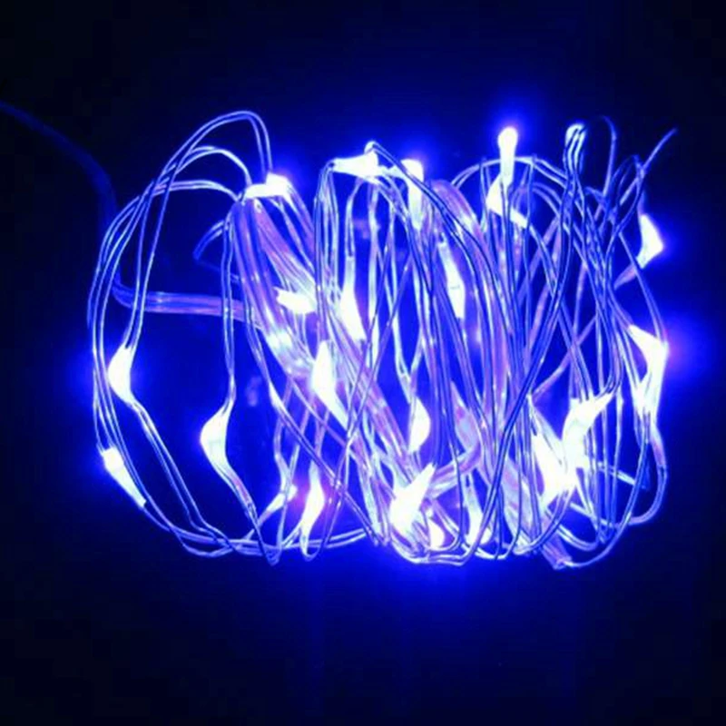 Szyoumy Водонепроницаемый открытый 10 м 100LED 3 аа Батарея питание украшения led Медный провод Фея огни строки strand
