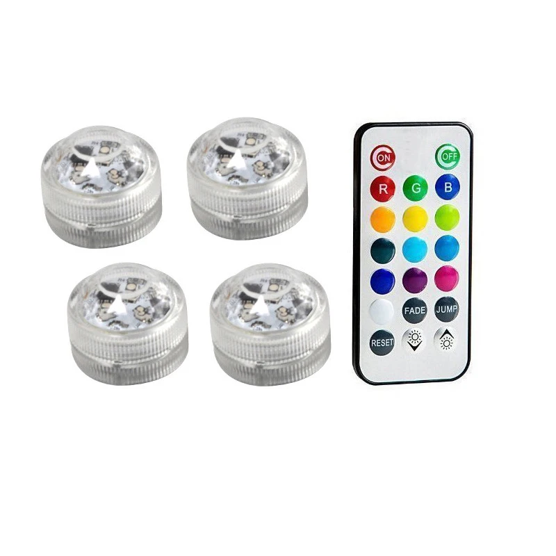 4 Lamp 1 Remote Водонепроницаемый SMD3528 погружной светодиодный светильник s RGB подводный ночной Светильник Свадебная чайная ваза-лампа чаша вечерние Рождественский декоративный светильник - Испускаемый цвет: 4 Lamp 1 Remote