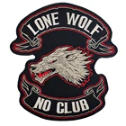Нашивка для мотоцикла Lone Wolf, Байкерская нашивка без Club MC Free Rider, наклейка на заднюю панель в стиле рок и панк, эмблема на заказ, железная эмблема на одежду