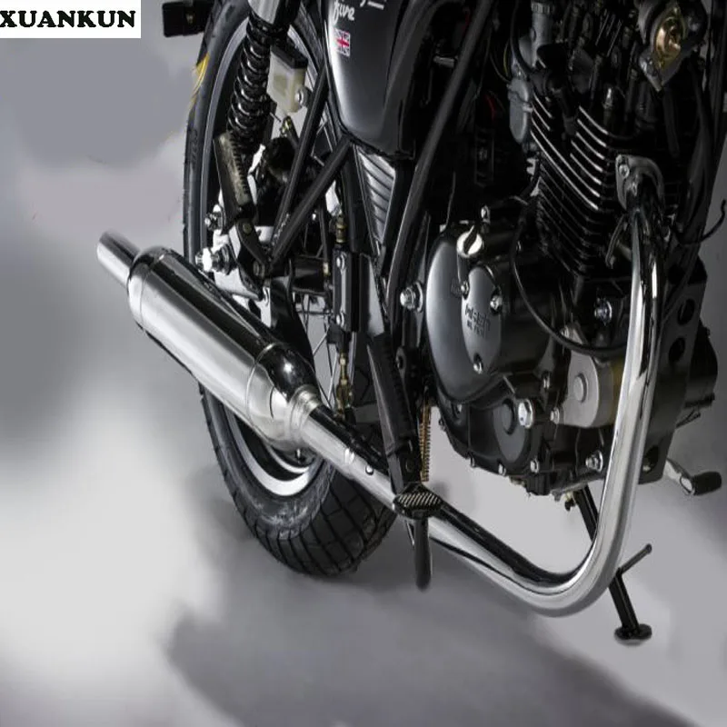 XUANKUN Cafe Racer 125/200 мотоциклы с гальваническим покрытием выхлопная труба глушитель