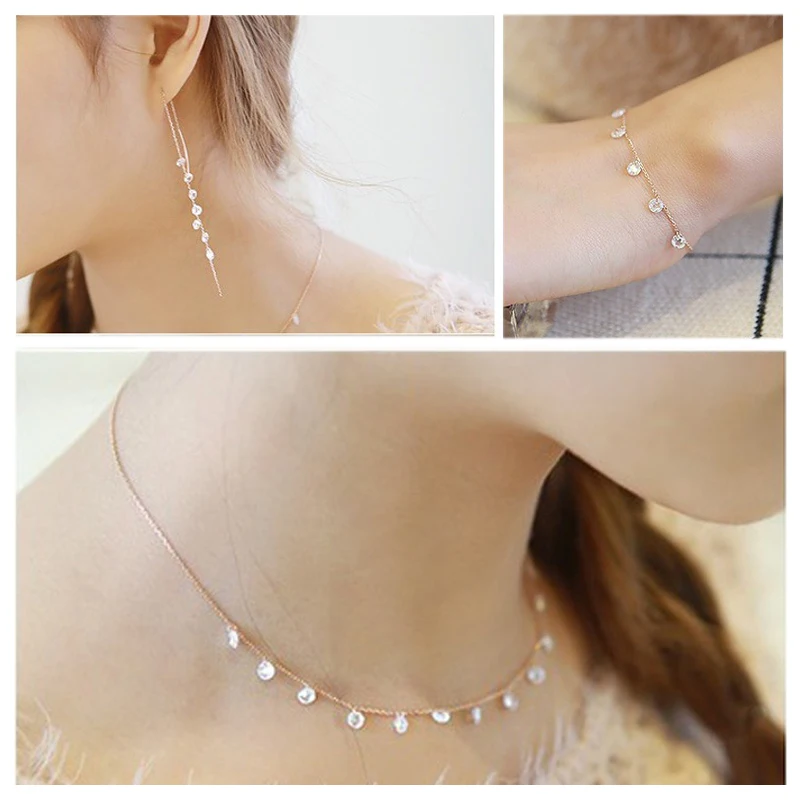 JZTOP брендовые роскошные женские браслеты цвета розового золота с цирконом для