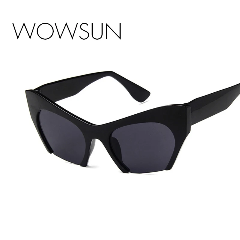 WOWSUN 2018 роскошные винтажные женские солнцезащитные очки кошачий глаз фирменный