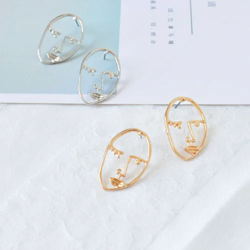 fashion jewelry Artistic Temperament Hand Made Abstract Face Female Earrings | Украшения и аксессуары