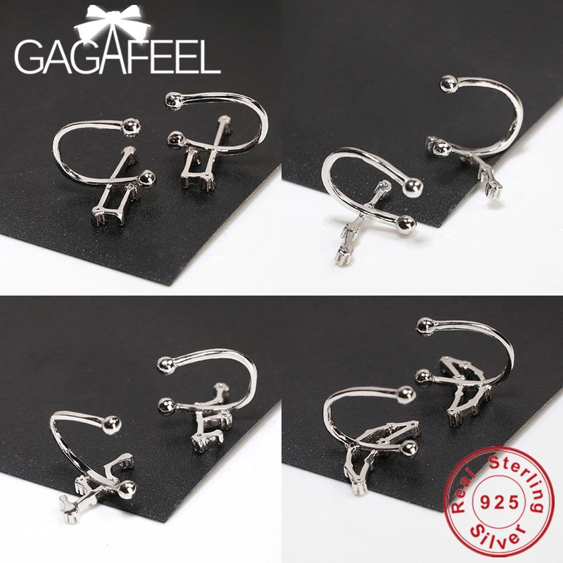 GAGAFEEL женские серебряные 12 созвездий Клипсы Серьги 925 пробы серебряные серьги клипсы для девочек серебряные ювелирные изделия