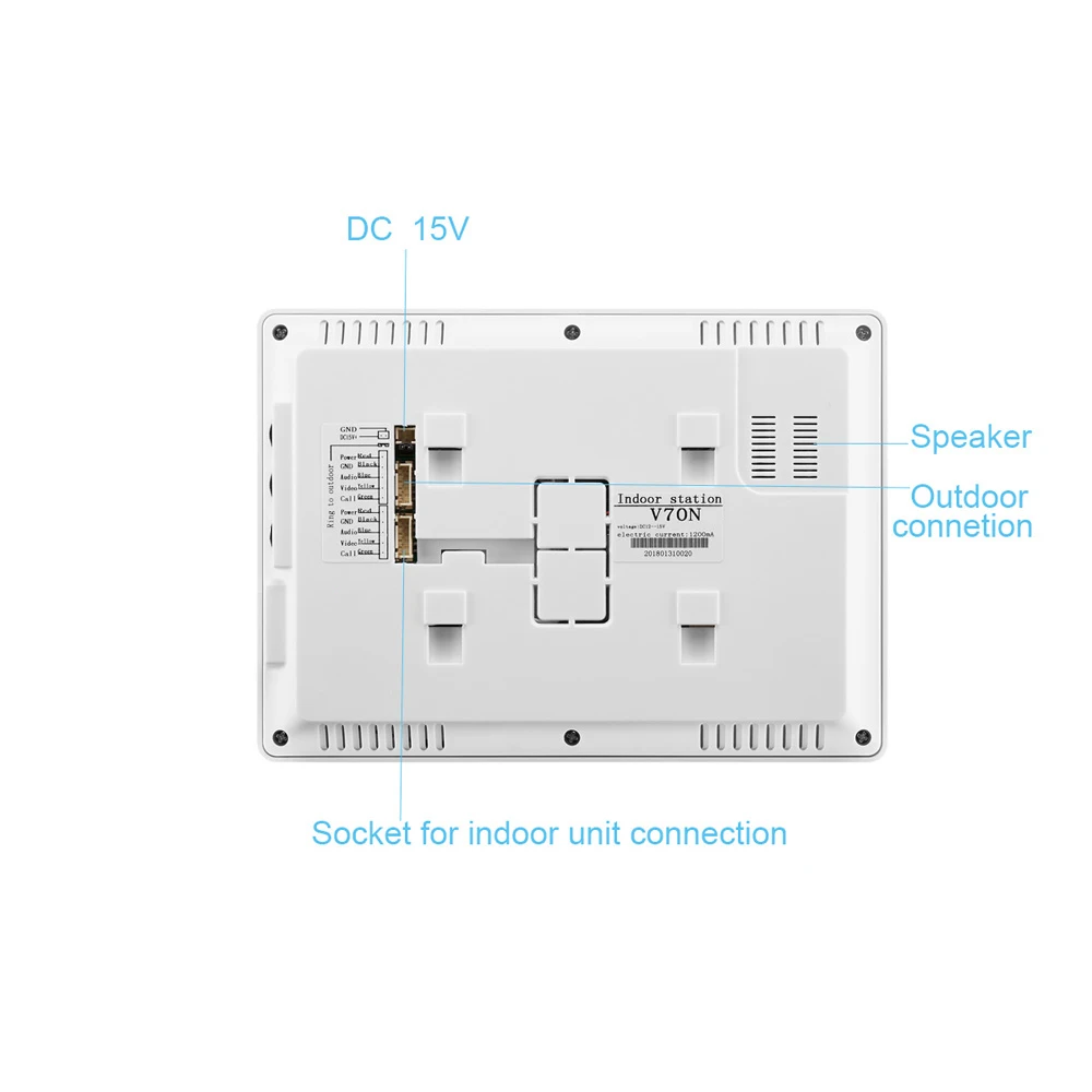 Видеодомофон с 7 дюймовым монитором система дверного звонка для дома виллы 1 ик 2