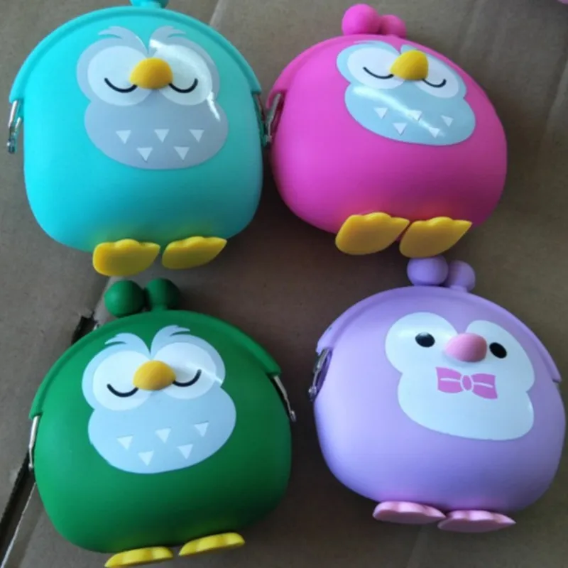 Мультяшные кошельки новый трехмерный силиконовый кошелек с пингвином совой