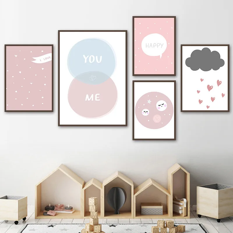 Скандинавский Ins Cloud Raindrop художественный холст с принтом Love Quote настенный постер