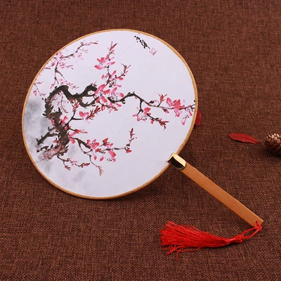 1 шт. розовый Дворцовый стиль вентилятор Классический китайский ручной