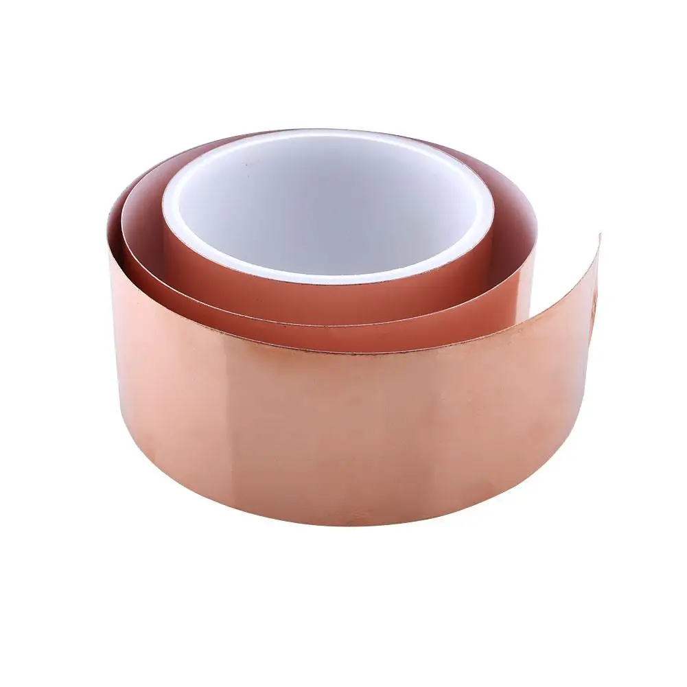 Односторонняя проводящая медная фольга 50 мм х 2 метра лента клейкая для защиты от