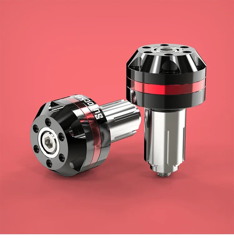 Красный 18 мм CNC алюминиевый руль мотоцикла концы рукоятки концы наконечники колпачки для мотоцикла YAMAHA наконечник для руля - Цвет: Красный