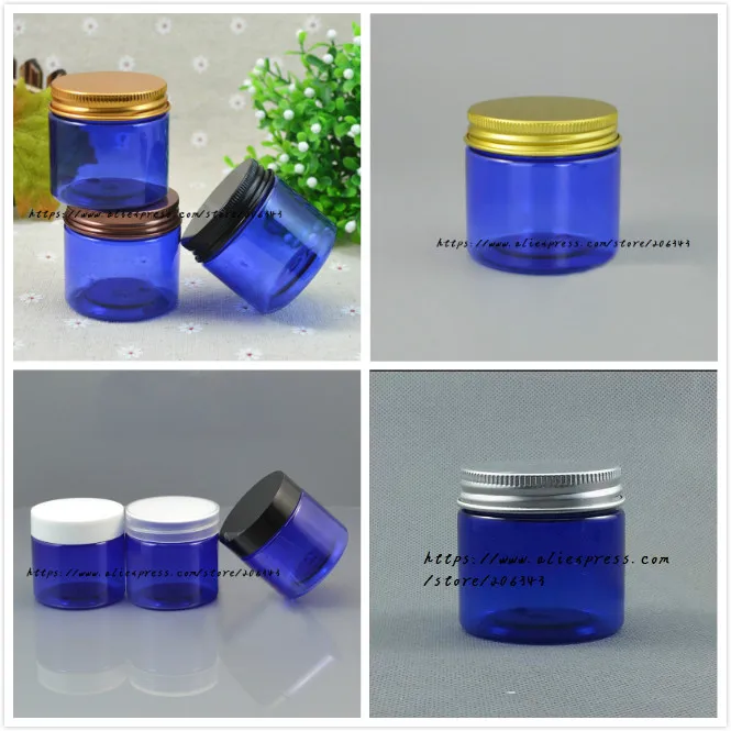 50 г синий горшок для животных/банка/бутылка несколько цветов крышка