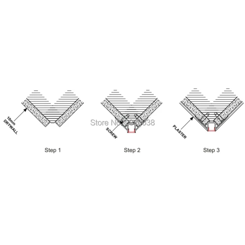 10 х1 м наборы/партия настенный внешний профиль для встроенных настенных