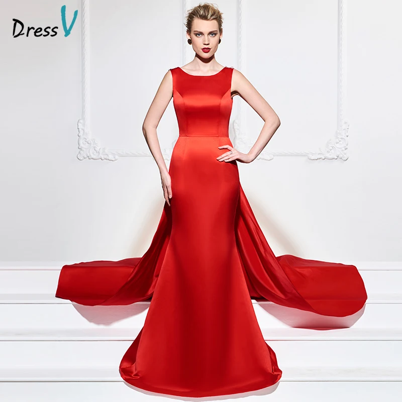Dressv 2017 вечернее платье без рукавов с бисером Длинное Элегантное красное