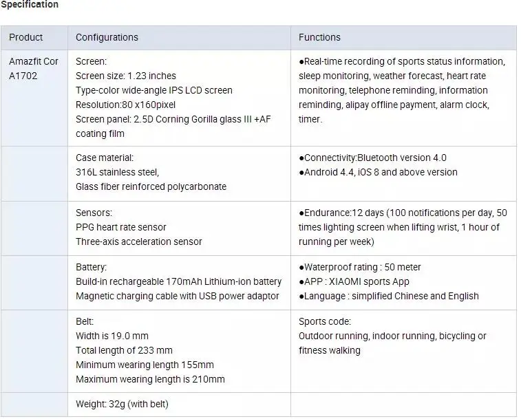 Xiaomi Huami английская версия Amazfit Cor Midong Band 5ATM водонепроницаемый с Android/iOS 4G gps Bluetooth спортивный умный Браслет