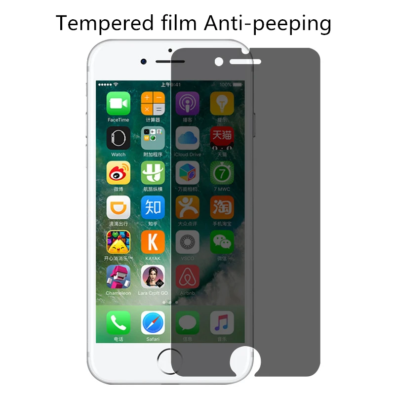 Анти-выглядывает закаленное Стекло пленка для iphone7 8 плюс 6 6s x Экран протектор