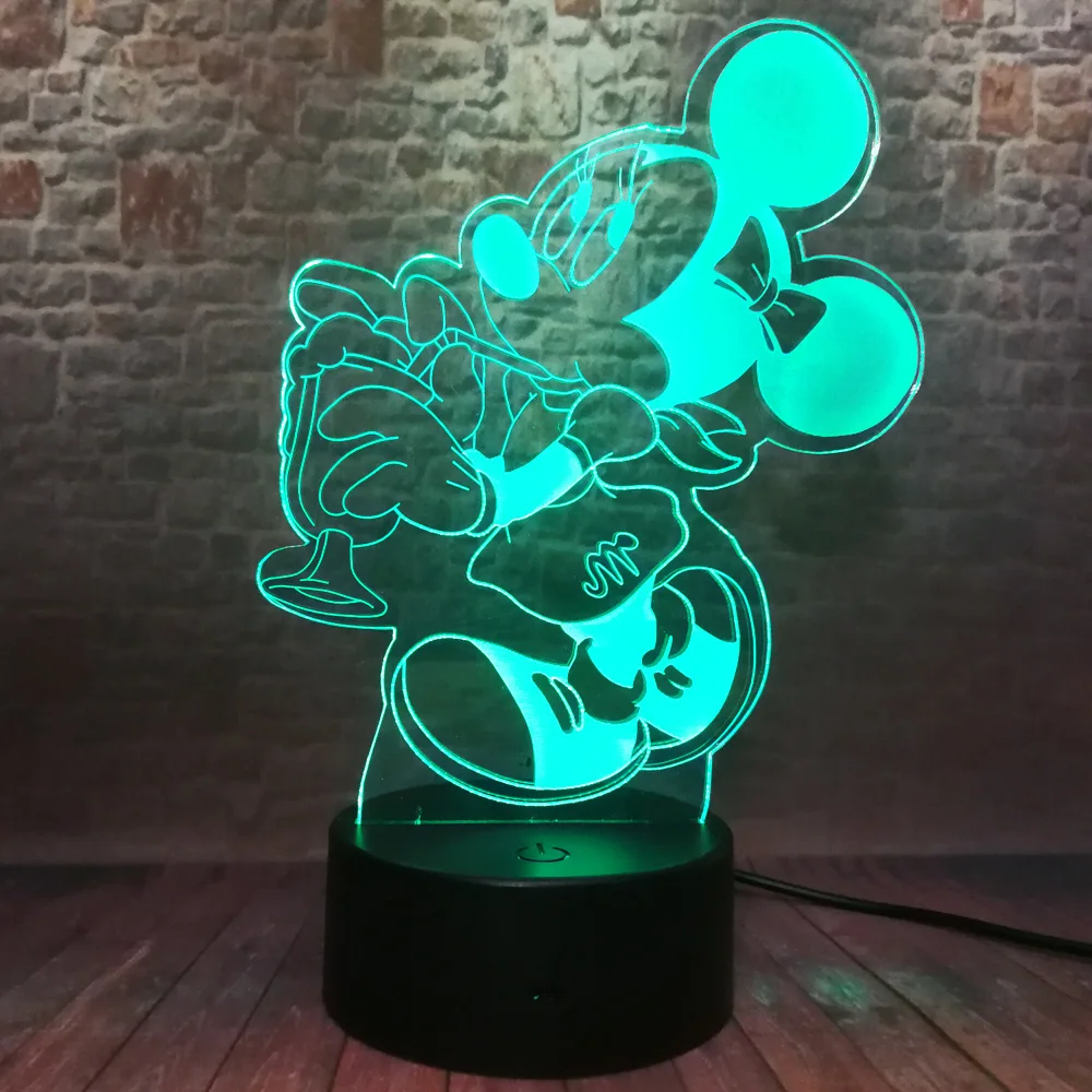 Мультяшная Милая мышка с Минни для питьевой воды 7 цветов USB сенсорный хороший