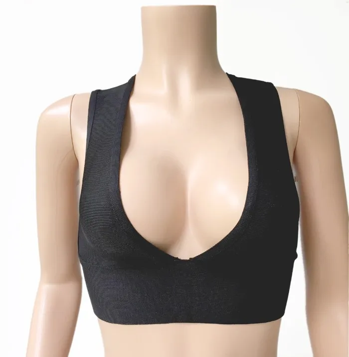 2018 женский эластичный сексуальный бандажный Топ Ким Кардашьян на спине сплошной