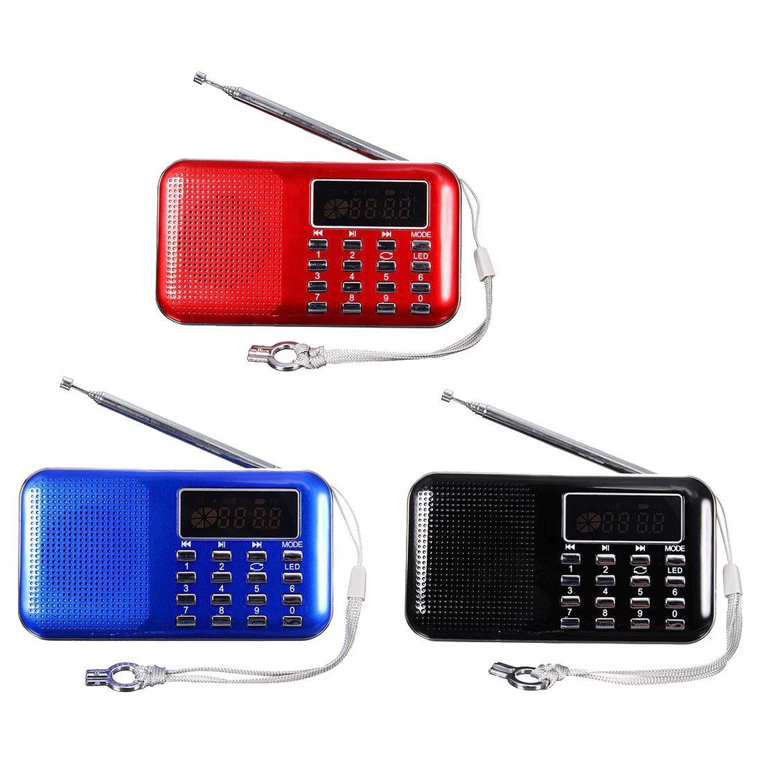 Мини Портативный светодиодный цифровой fm-радио динамик USB Micro SD TF карта MP3