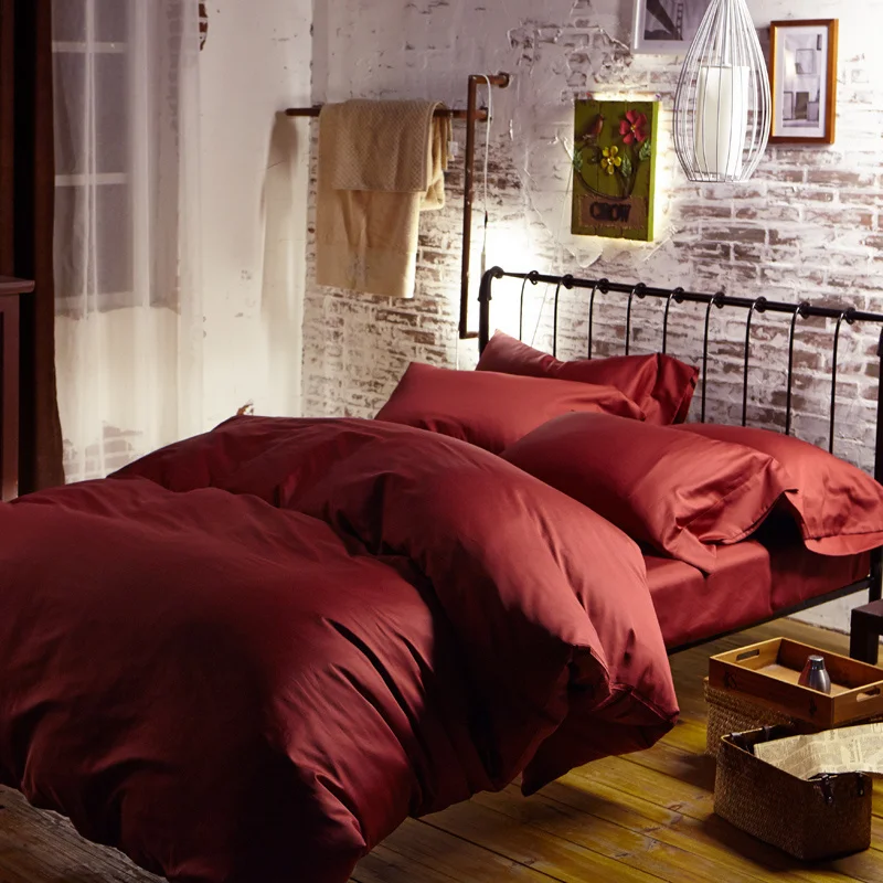 Роскошные 100% Египетский хлопок Постельное бельё постельное белье коричневый