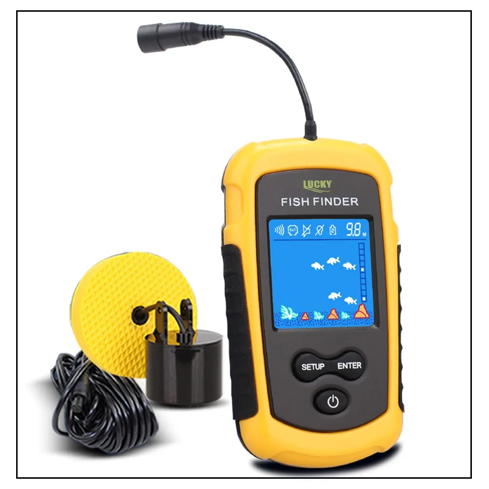 Lucky Echo эхолот Sonar рыболовный детектор рыболокатор Портативный Sonar FishFinder рыболокатор сигнализация для льда Рыбалка эхолот для рыбалки на русском языке эхолот зимний FFC1108-1