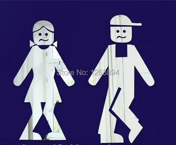 2 шт. креативный декоративный зеркальный стикер для ванной комнаты девочек и