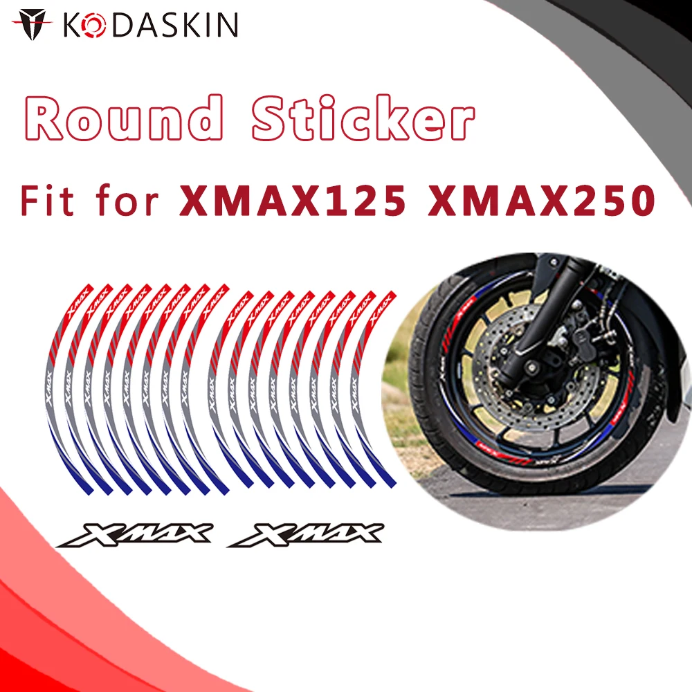 KODASKIN Motorrad 2D Emblem Runde Aufkleber Aufkleber Große Felge für XMAX 125 XMAX 250