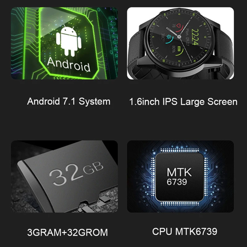 Bluetooth Smartwatch X360 поддержка 3 ГБ + 32 Гб 4G сердечного ритма IP67 Android 7 1 водонепроницаемые