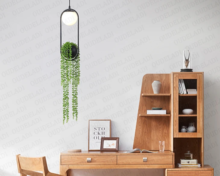 DIY кольцо завод подвесные светильники черный цветочный горшок подвесной светильник столовая Бар Ресторан домашний декор осветительные приборы